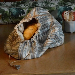 Lněný obal, pytlík na chleba a pečivo střední