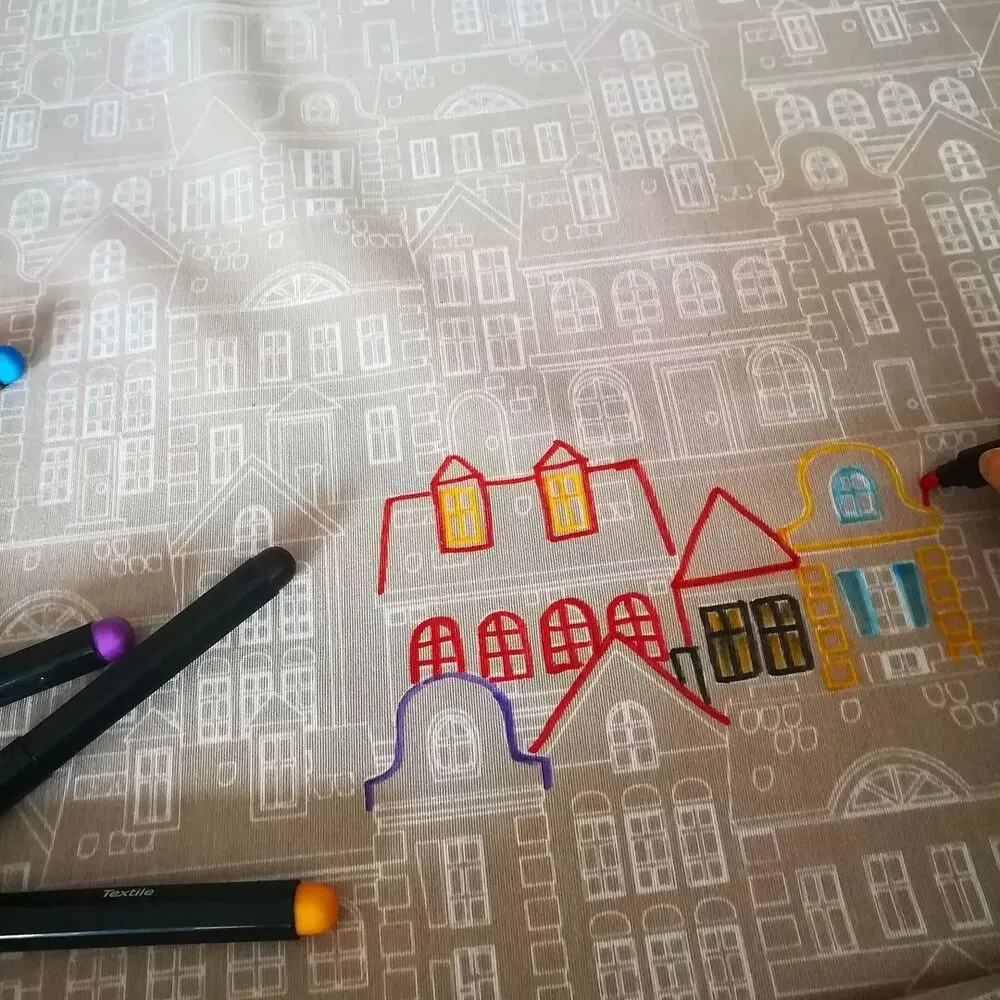 Látka s potiskem k vybarvování, šíře 280cm