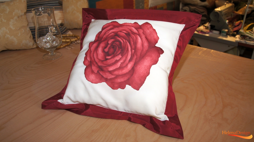 Dekorativní polštář s lemem 45x45 cm růže